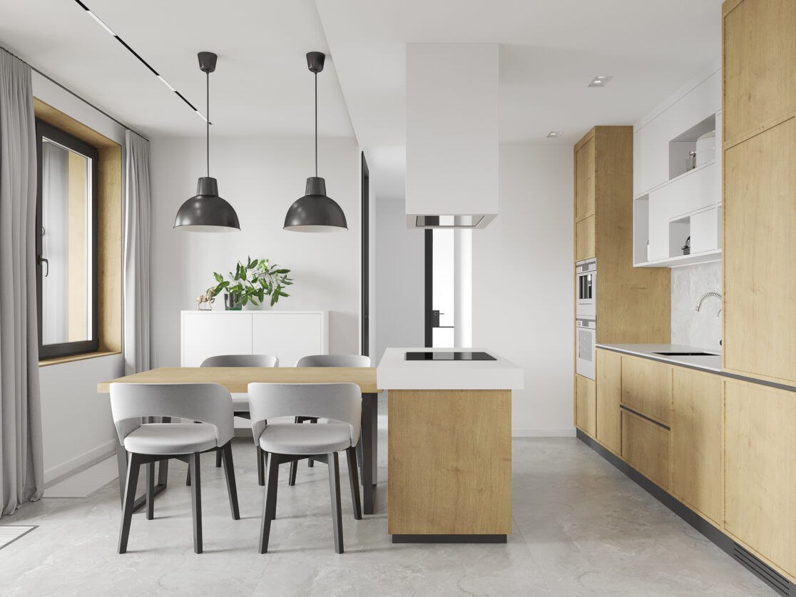 Дизайн кухни-гостиной