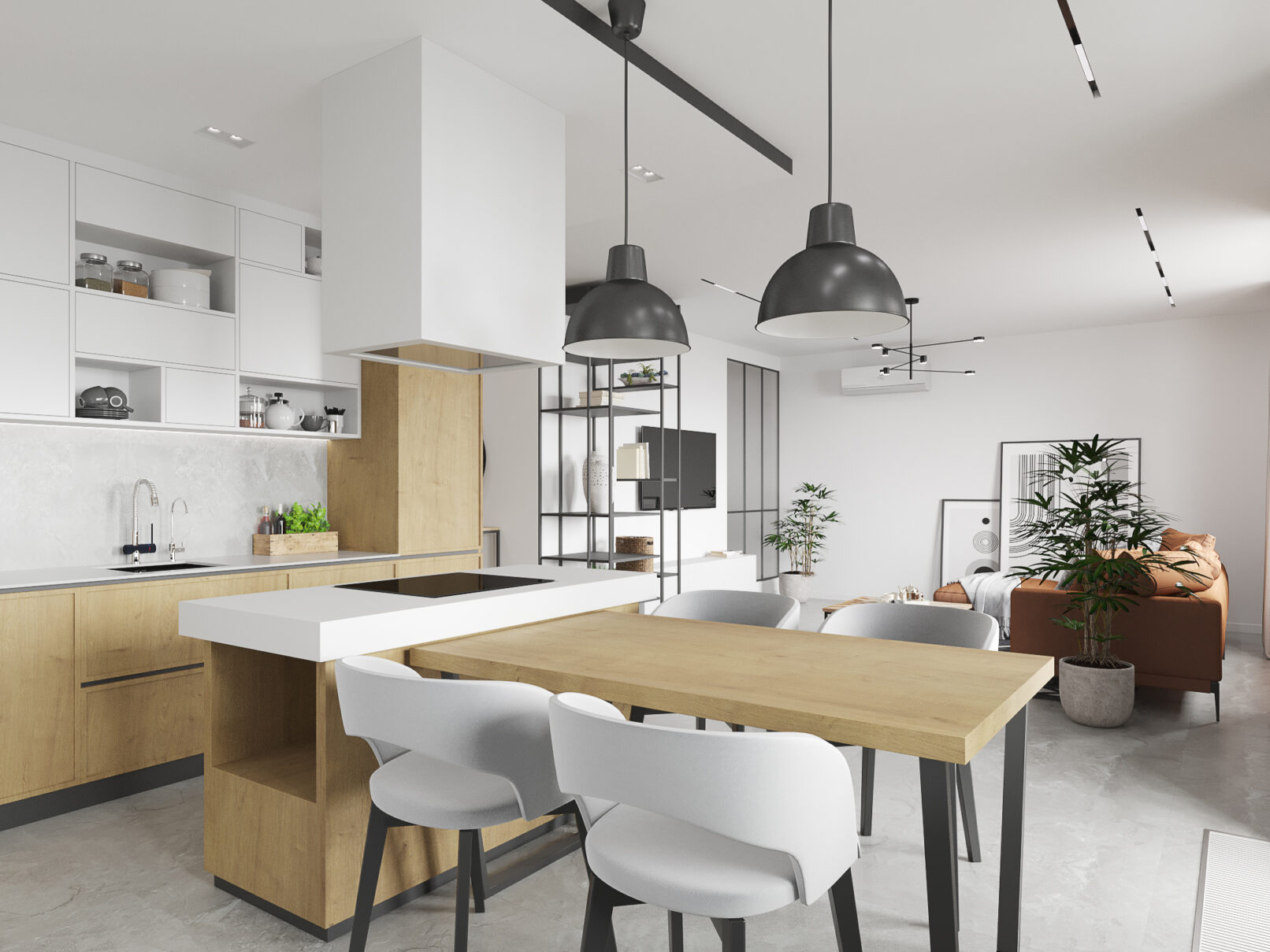 Дизайн кухни-гостиной