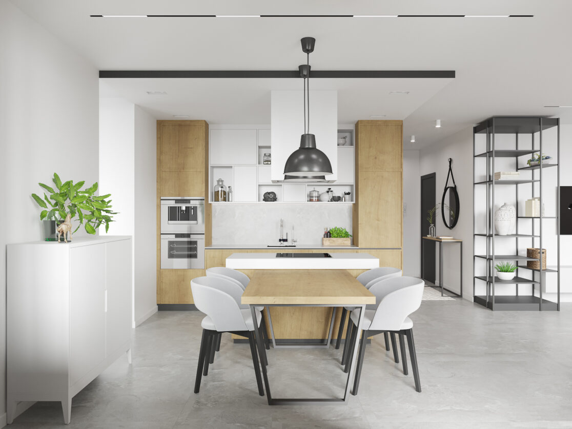 Дизайн кухни-гостиной