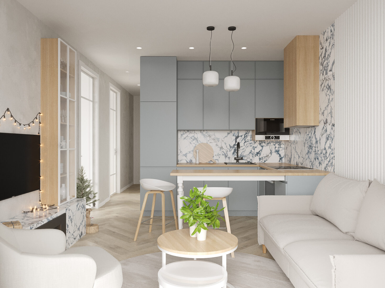 Кухня-гостиная дизайн