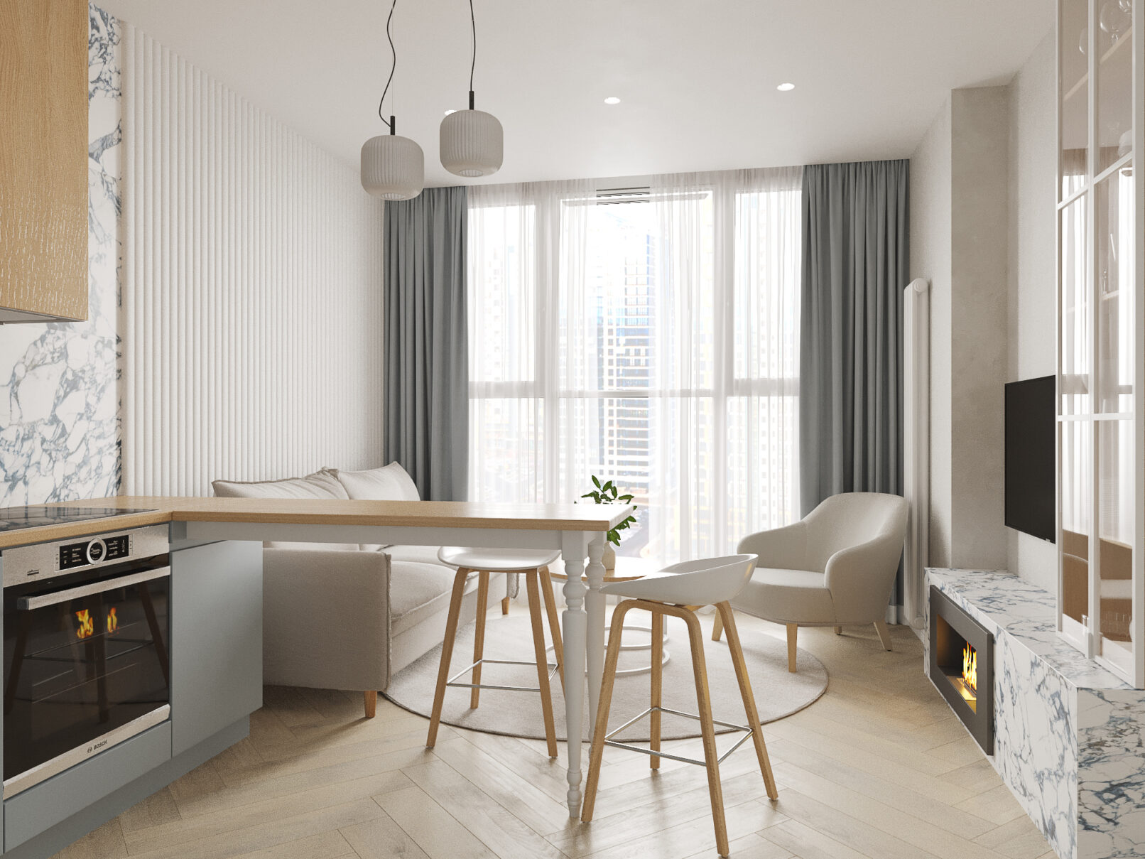 Кухня-гостиная дизайн