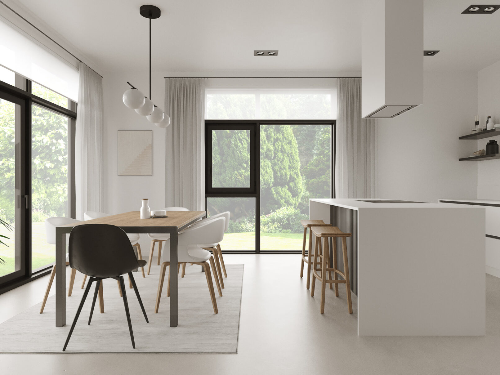 Дизайн кухни-столовой