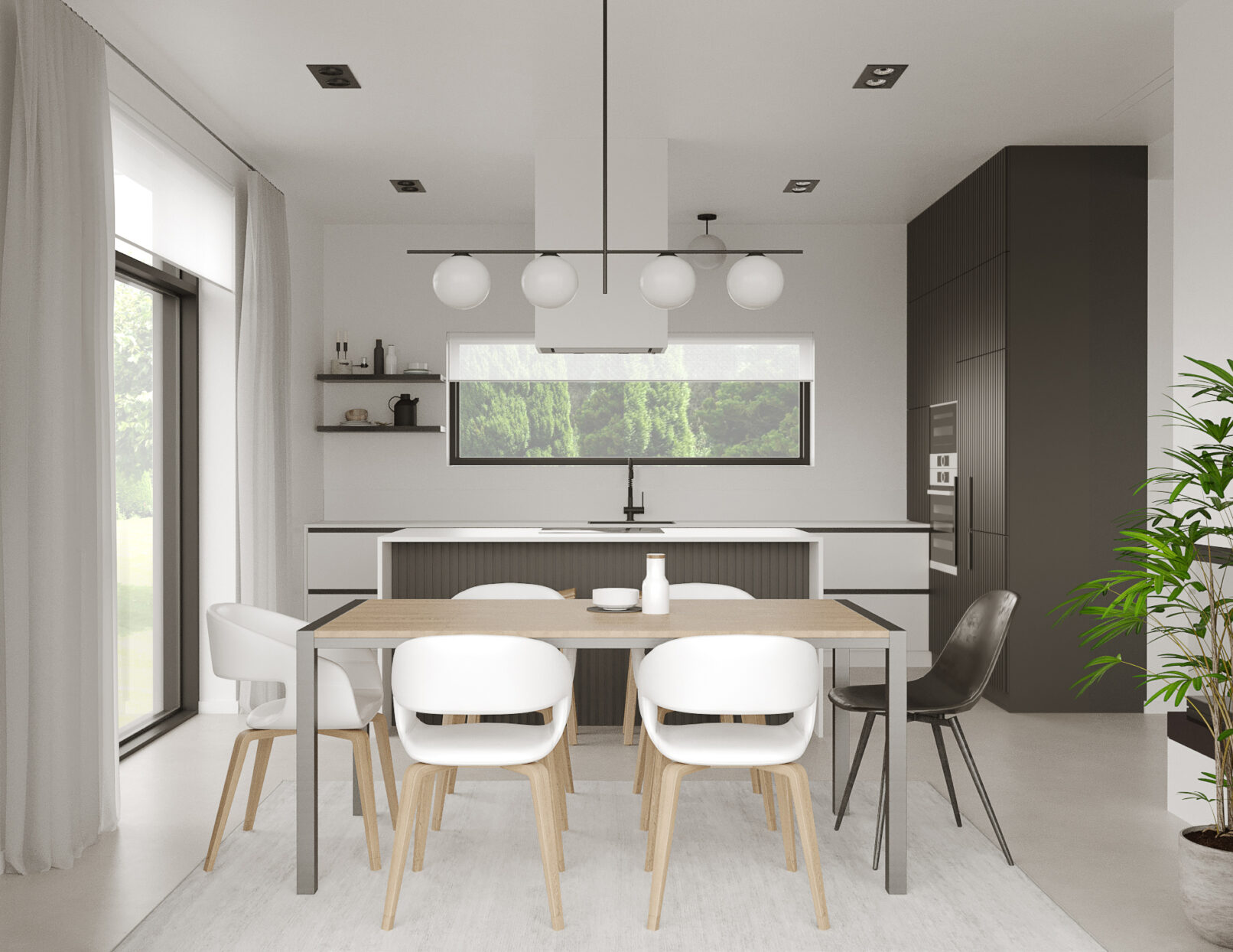 Дизайн кухни-столовой