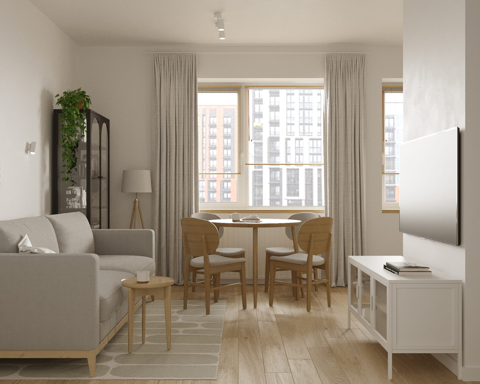 Столовая зона в гостиной