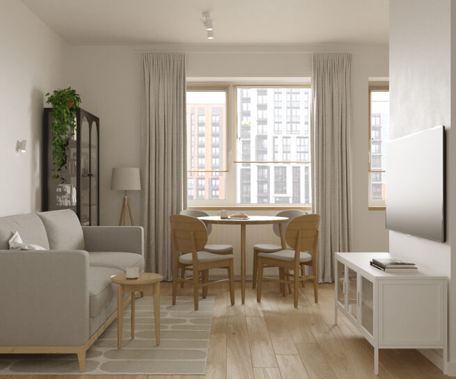 Столовая зона в гостиной