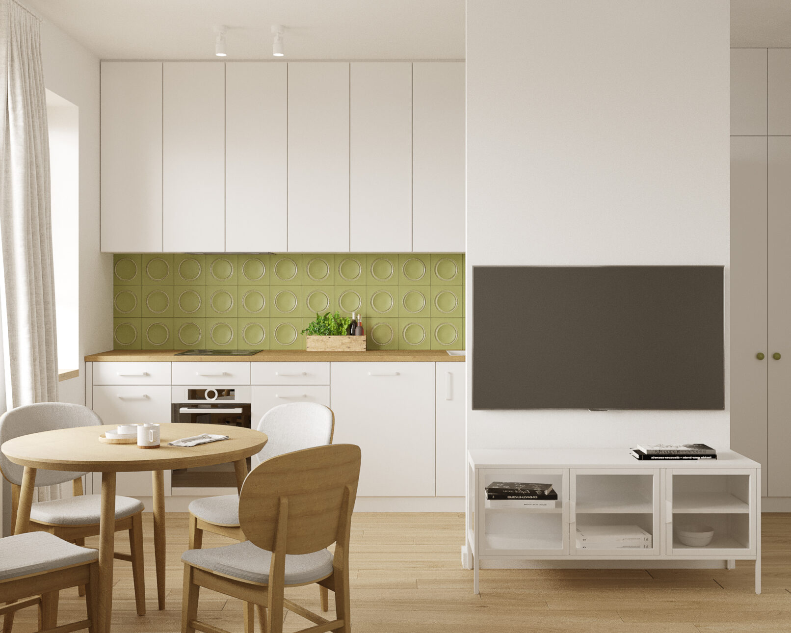 Столовая зона в гостиной